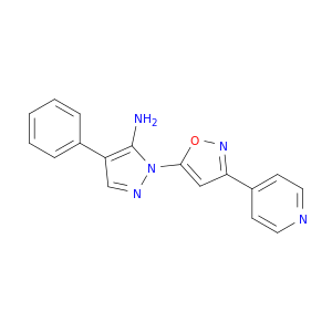 1H-Pyrazol-5-amine, 4-phenyl-1-[3-(4-pyridinyl)-5-isoxazolyl]-