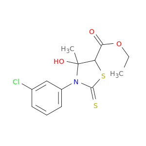 5-Thiazolidinecarboxylicacid, 3-(3-chlorophenyl)-4-hydroxy-4-methyl-2-thioxo-, ethyl ester