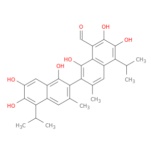 [2,2'-Binaphthalene]-8-carboxaldehyde,1,1',6,6',7,7'-hexahydroxy-3,3'-dimethyl-5,5'-bis(1-methylethyl)-