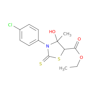 5-Thiazolidinecarboxylicacid, 3-(4-chlorophenyl)-4-hydroxy-4-methyl-2-thioxo-, ethyl ester