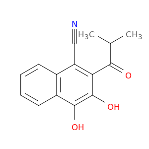 1-Naphthalenecarbonitrile, 3,4-dihydroxy-2-(2-methyl-1-oxopropyl)-