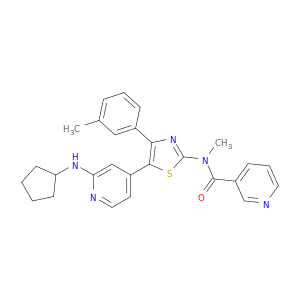 N-[5-(2-CYCLOPENTYLAMINO-4-PYRIDYL)-4-(3-METHYLPHENYL)-1,3-THIAZOL-2-YL]N-METHYLNICOTINAMIDE