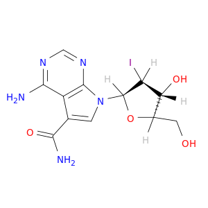 7H-Pyrrolo[2,3-d]pyrimidine-5-carboxamide,4-amino-7-(2-deoxy-2-iodo-b-D-arabinofuranosyl)-