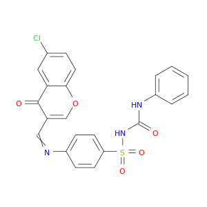 4-(((6-CHLORO-4-OXO-4H-1-BENZOPYRAN-3-YL)METHYLENE)AMINO)-N-((PHENYLAMINO)CARBONYL)BENZENESULFONAMIDE