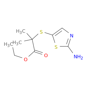 Propanoic acid, 2-[(2-amino-5-thiazolyl)thio]-2-methyl-, ethyl ester
