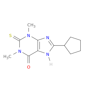 1H-Purine-2,6-dione,8-(cyclopentylthio)-3,9-dihydro-1,3-dimethyl-