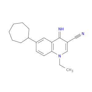 3-Quinolinecarbonitrile, 6-cycloheptyl-1-ethyl-1,4-dihydro-4-imino-