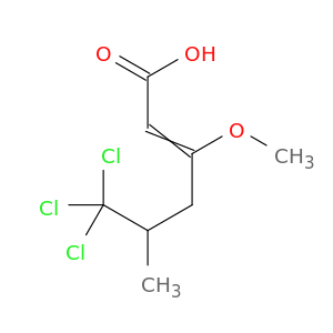 2-Hexenoic acid, 6,6,6-trichloro-3-methoxy-5-methyl-