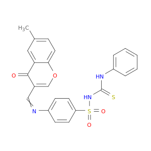 4-(((6-METHYL-4-OXO-4H-1-BENZOPYRAN-3-YL)METHYLENE)AMINO)-N-((PHENYLAMINO)THIOXOMETHYL)BENZENESULFONAMIDE