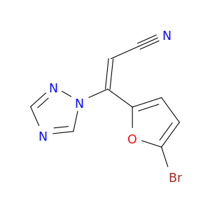 2-Propenenitrile, 3-(5-bromo-2-furanyl)-3-(1H-1,2,4-triazol-1-yl)-, (E)-