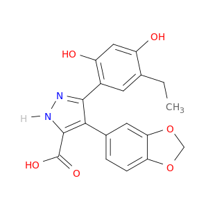 1H-Pyrazole-3-carboxylic acid,4-(1,3-benzodioxol-5-yl)-5-(5-ethyl-2,4-dihydroxyphenyl)-