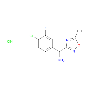 (4-chloro-3-fluorophenyl)(5-methyl-1,2,4-oxadiazol-3-yl)methanamine hydrochloride