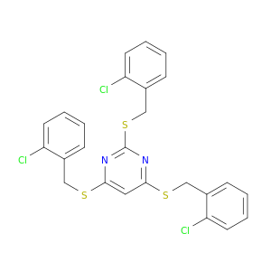Pyrimidine,2,4,6-tris[[(2-chlorophenyl)methyl]thio]-