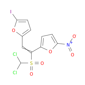 Furan, 2-[1-[(dichloromethyl)sulfonyl]-2-(5-iodo-2-furanyl)ethenyl]-5-nitro-