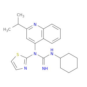 N-CYCLOHEXYL-N'-(2-(1-METHYLETHYL)-4-QUINOLINYL)-N'-THIAZOL-2-YLGUANIDINE