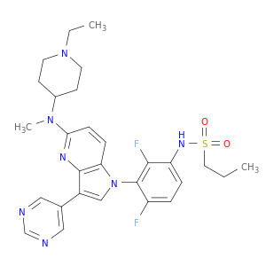 1-丙磺酰胺,N-[3-[5-[(1-乙基-4-哌啶基)甲基氨基]-3-(5-嘧啶基)-1H-吡咯并[3,2-b]吡啶-1-基]-2,4-二氟苯基]-