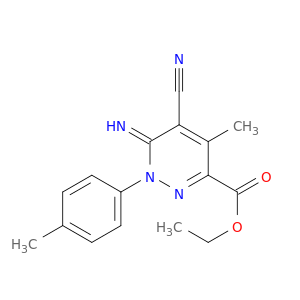 3-Pyridazinecarboxylic acid,5-cyano-1,6-dihydro-6-imino-4-methyl-1-(4-methylphenyl)-, ethyl ester