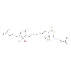 2-Thiazolidinethione,3,3'-hexamethylenebis[4-hydroxy-5-(2-hydroxyethyl)-4-methyl-, 5,5'-diacetate(8CI)