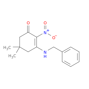 2-Cyclohexen-1-one, 5,5-dimethyl-2-nitro-3-[(phenylmethyl)amino]-