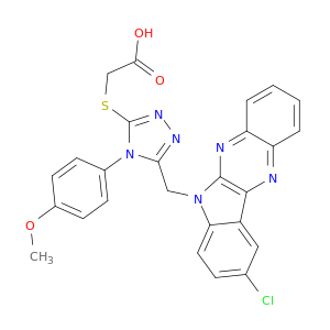 Aceticacid,2-[[5-[(9-chloro-6H-indolo[2,3-b]quinoxalin-6-yl)methyl]-4-(4-methoxyphenyl)-4H-1,2,4-triazol-3-yl]thio]-