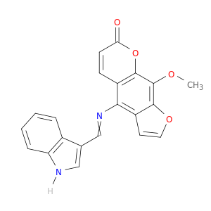 4-((1H-INDOL-3-YLMETHYLENE)AMINO)-9-METHOXY-7H-FURO[3,2-G]CHROMEN-7-ONE