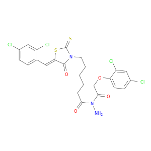 N-[2-(2,4-DICHLOROPHENOXY)ACETYL]-6-[(5Z)-5-[(2,4-DICHLOROPHENYL)METHYLIDENE]-4-OXO-2-SULFANYLIDENE-THIAZOLIDIN-3-YL]HEXANEHYDRAZIDE