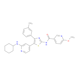 N-[5-(2-CYCLOHEXYLAMINO-4-PYRIDYL)-4-(3-METHYLPHENYL)-1,3-THIAZOL-2-YL]-6-METHOXYNICOTINAMIDE
