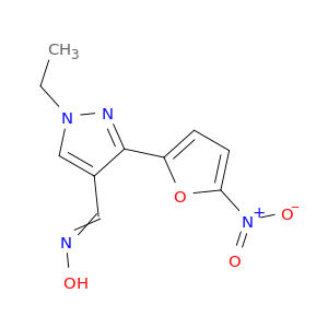 1H-Pyrazole-4-carboxaldehyde, 1-ethyl-3-(5-nitro-2-furanyl)-, oxime