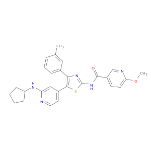 N-[5-(2-CYCLOPENTYLAMINO-4-PYRIDYL)-4-(3-METHYLPHENYL)-1,3-THIAZOL-2-YL]-6-METHOXYNICOTINAMIDE