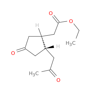 Cyclopentaneacetic acid, 4-oxo-2-(2-oxopropyl)-, ethyl ester, trans-