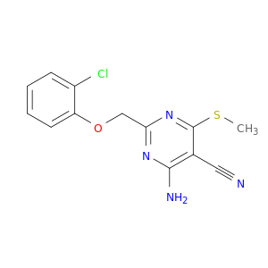 5-Pyrimidinecarbonitrile,4-amino-2-[(2-chlorophenoxy)methyl]-6-(methylthio)-