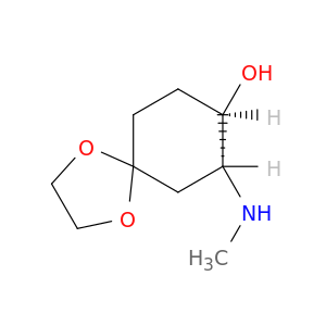 1,4-Dioxaspiro[4.5]decan-8-ol, 7-(methylamino)-, trans-