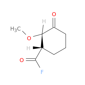 Cyclohexanecarbonylfluoride, 2-methoxy-3-oxo-, (1S-cis)- (9CI)