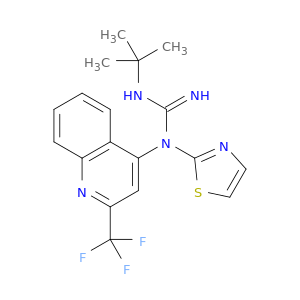 N-(1,1-DIMETHYLETHYL)-N'-THIAZOL-2-YL-N'-(2-(TRIFLUOROMETHYL)-4-QUINOLINYL)GUANIDINE