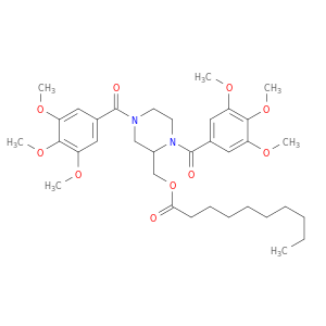Decanoic acid,[1,4-bis(3,4,5-trimethoxybenzoyl)-2-piperazinyl]methyl ester