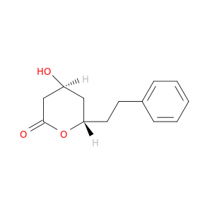 2H-Pyran-2-one, tetrahydro-4-hydroxy-6-(2-phenylethyl)-, (4S,6S)-