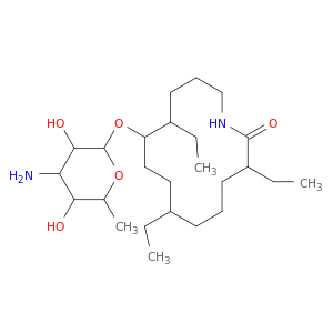 Azacyclotetradecan-2-one,10-[(3-amino-3,6-dideoxy-a-D-mannopyranosyl)oxy]-3,7,11-triethyl-, (3R,7S,10R,11R)- (9CI)