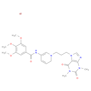 Pyridinium,1-[3-(1,2,3,6-tetrahydro-1,3-dimethyl-2,6-dioxo-7H-purin-7-yl)propyl]-3-[(3,4,5-trimethoxybenzoyl)amino]-,bromide (1:1)
