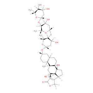 (3β,5β,12β)-3-[(O-2,6-二赤氧基-β-D系-六六吡喃-(1→4)-O-2,6-二脱氧-β-D-核核-六乙烯基-(1→4)-2,6-二赤氧基-β-D-氢吡喃糖基)氧基]-12,14-二羟基卡-20(22)-丙酯-21,21,22-D3