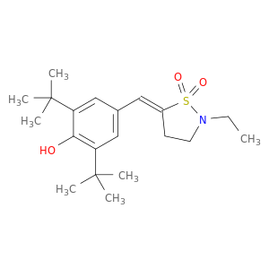 PHENOL, 2,6-BIS(1,1-DIMETHYLETHYL)-4-[(E)-(2-ETHYL-1,1-DIOXIDO-5-ISOTHIAZOLIDINYLIDENE)METHYL]-