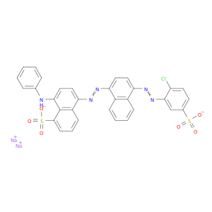 1-萘磺酸,5-[2-[2-[2-[2-(2-(2-氯-5-硫代苯基)二亚苯基]-1-萘基]-8-(苯氨基)-,钠盐(1：2)