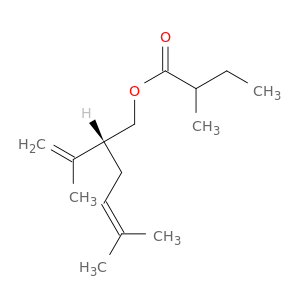 Butanoic acid, 2-methyl-, 5-methyl-2-(1-methylethenyl)-4-hexenyl ester