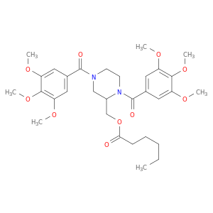 Hexanoic acid,[1,4-bis(3,4,5-trimethoxybenzoyl)-2-piperazinyl]methyl ester
