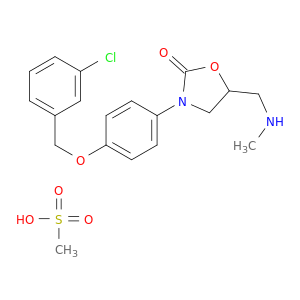 3-[4-[(3-chlorophenyl)methoxy]phenyl]-5-(methylaminomethyl)oxazolidin-2-one; methanesulfonic acid