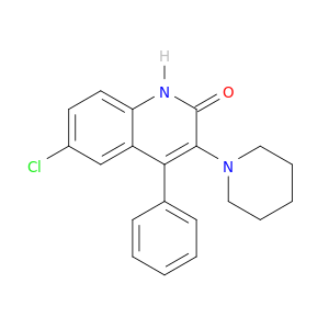 2(1H)-Quinolinone, 6-chloro-4-phenyl-3-(1-piperidinyl)-